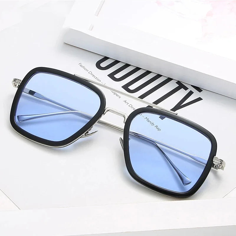 2024 New Square Men Sunglasses Fashion Metal Steampunk Sun Glasses For Women Trendy Outdoor Shades Eyewear Unisex Accessory
