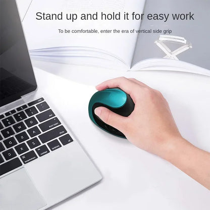 BTS-908 Mouse verticale ricaricabile di tendenza, mouse wireless ergonomico con ricevitore USB 2.4G, DPI regolabile fino a 1600 e 6 pulsanti