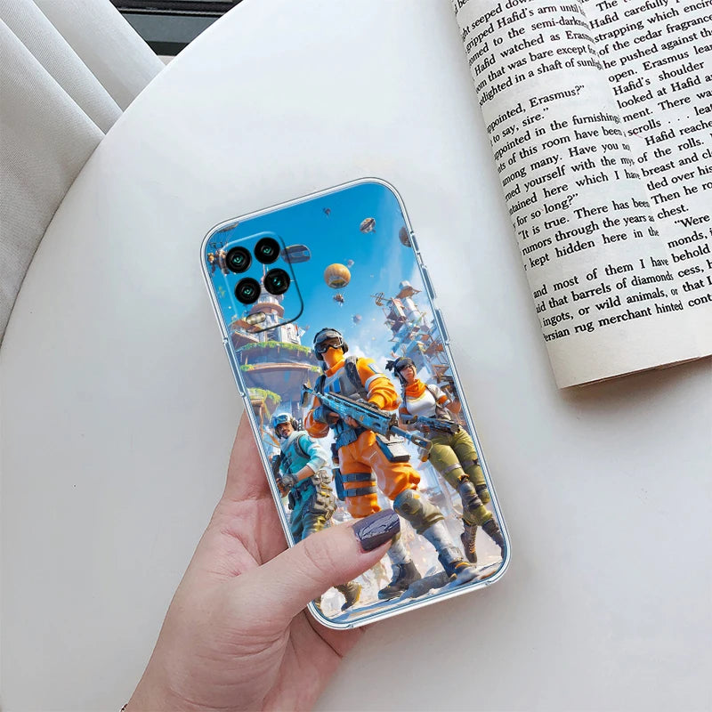 F-Fortnites-Poster transparente Handyhülle für Samsung Galaxy A04 A04S A14 A23 A34 A54 M23 M33 M52 M53