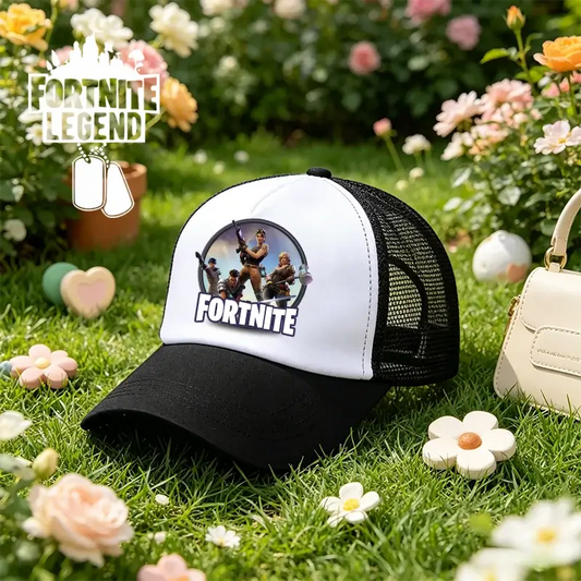 „Fortnite“ beisbolo kepuraitė su animacinio žaidimo spauda, vasarinė kvėpuojančio tinklelio kepuraitė vaikams, reguliuojama kepurė su snapeliu, gimtadienio dovana vaikams