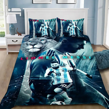 Set copripiumino con federa Football Star M-messis, biancheria da letto per adulti, ragazzi e ragazze, decorazione per camera da letto, bambini, letto singolo, matrimoniale, grande dimensione