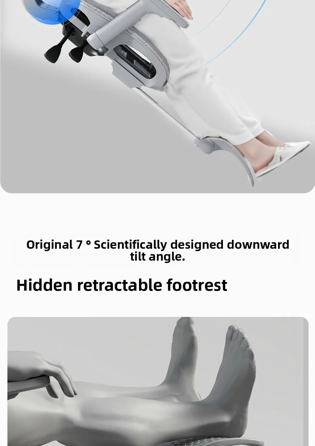 Sedia da ufficio ergonomica regolabile in mesh, sedia da scrivania per computer con schienale alto traspirante, supporto lombare 6D e poggiapiedi retrattile