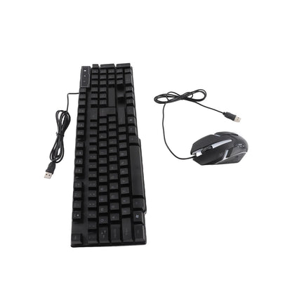 Combo gaming 4 pezzi tastiera e mouse, tastiera ergonomica 104 tasti, mouse con luce breathing a 4 colori, cuffie e tappetino per mouse antiscivolo