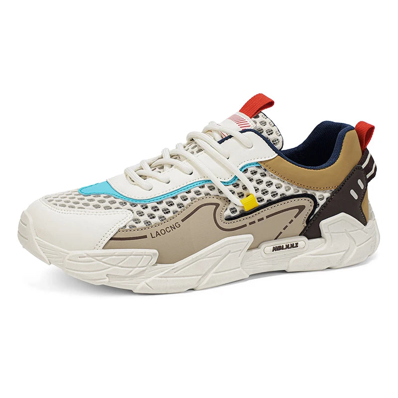 Scarpe sportive da uomo estive in mesh, casual e alla moda, con lacci, per camminare, 2026 nuove sneakers giovani per uso quotidiano e pendolarismo, comode e versatili