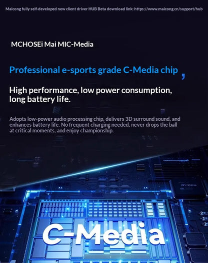 MCHOSE V9 Pro Headset with Microphone Three Mode Bluetooth Wireless Computer PC Gamer Headphones Accessories V9 Pro MCHOSE