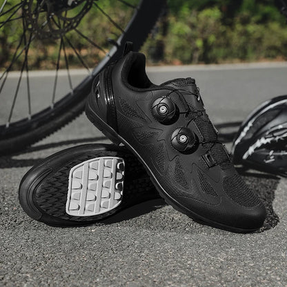 Zapatillas de ciclismo de montaña para hombre sin cierre, sin calas, para bicicleta de carretera RB Speed; zapatillas de ciclismo sin calas, tipo sneaker, para pedales planos MTB, mujer