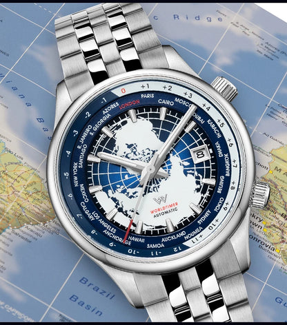 WM Watch Automatic Mechanical Men Watches High Quality Sapphire World Time Original Recognized Brand Welly Merck Watch Man WM057