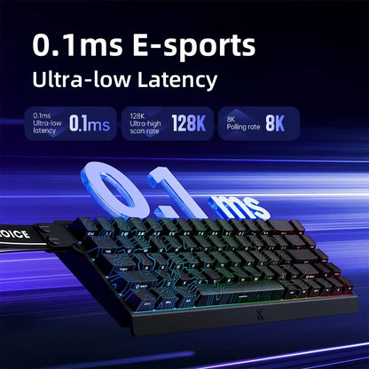 Tastiera gaming MCHOSE ACE 68 con switch magnetici Hall Effect, Rapid Trigger, RGB programmabile, 8K Hz, DKS/MT/TGL/RS/SOCD