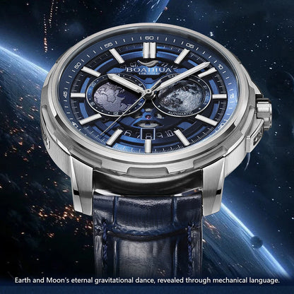 BORIAGE(BOAIJIUA) Orologio meccanico da uomo completamente automatico, design originale, impermeabile e luminoso