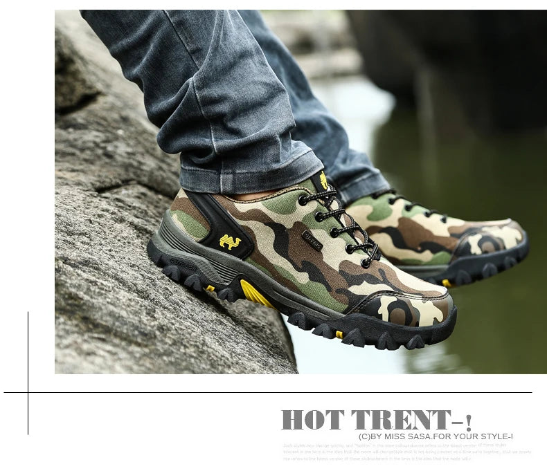 Casual Shoes Men Summer Outdoor Sneakers Women’s Footwear Trainer Waterproof Camouflage Army Shoe Male Military Shoes Tennis Jeans