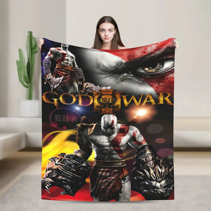 God of War Games Kratos Cartoon  Blanket Quality Soft  Bedding Throws Winter Travel Office Home Decor Aesthetic Bedspread