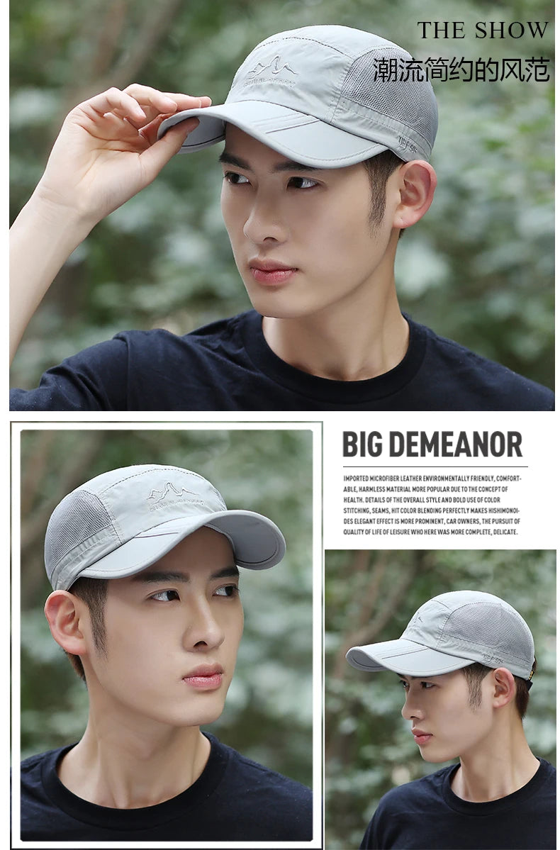 NIXHIT Outdoor Sports Foldable Thin Breathable Quick Drying Women Men's Baseball Cap Hiking Fishing Mountaineering Hat A246