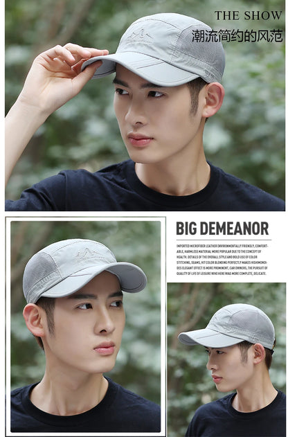 NIXHIT Outdoor Sports Foldable Thin Breathable Quick Drying Women Men's Baseball Cap Hiking Fishing Mountaineering Hat A246
