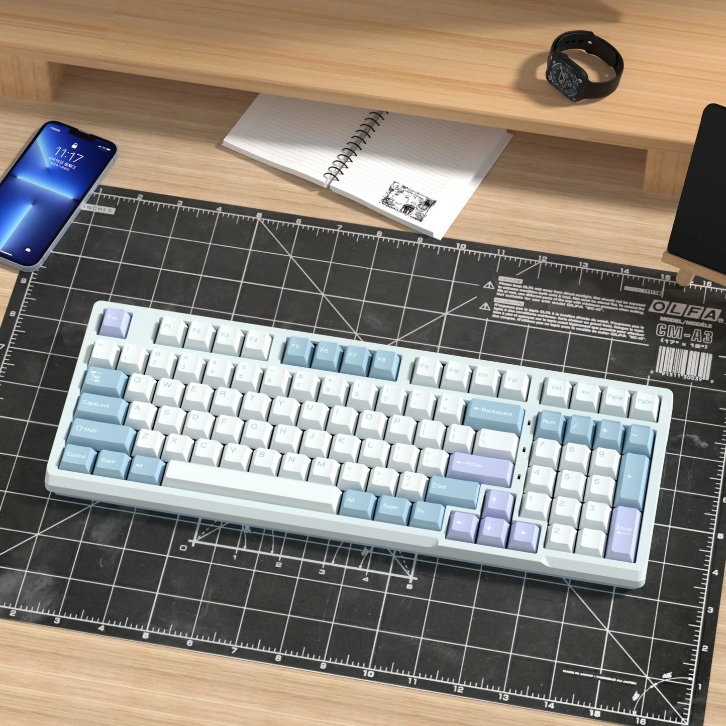 Keycaps KBDiy GMK Illusion perfil Cherry de PBT de doble inyección ISO para kit de teclado mecánico gamer, estilo retro gaming