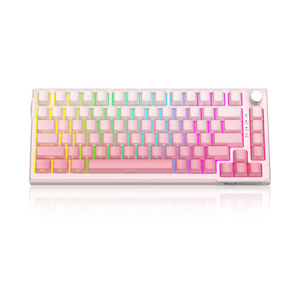 MageGee SKY81 Tastiera meccanica gaming 75%, RGB Gasket hot-swappable cablata personalizzabile, tastiera con suono cremoso e smorzamento acustico con manopola