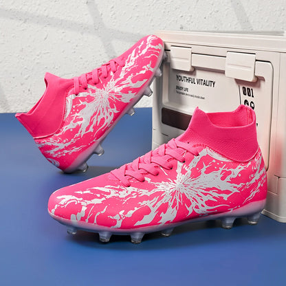 Chaussures de football pour hommes, crampons AG FG, semelles en PU absorbant les chocs et antidérapantes, pour adultes, idéales pour les entraînements de football en extérieur et les séances d’entraînement à haute in