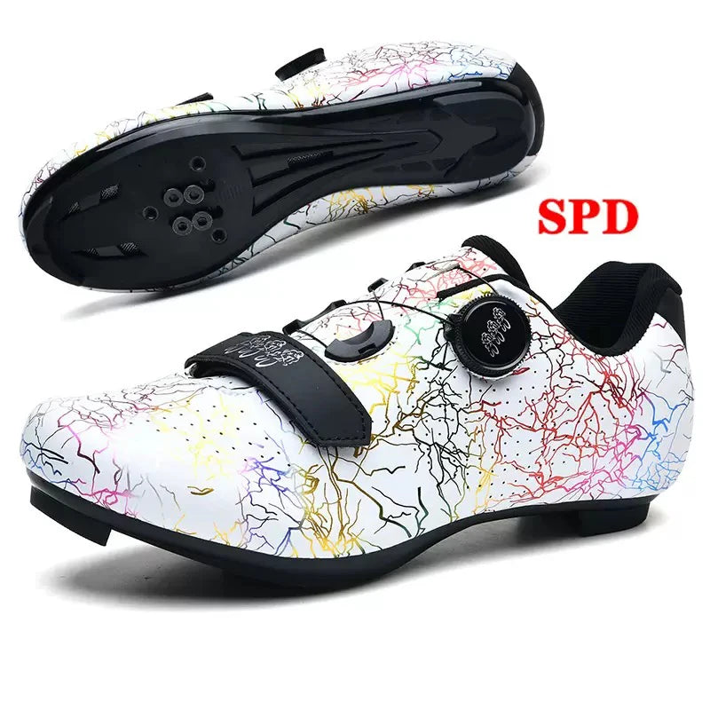 Zapatillas de ciclismo nuevas para hombre con cierre automático para carretera, montaña y exterior; zapatillas deportivas de ciclismo para mujer para spinning indoor