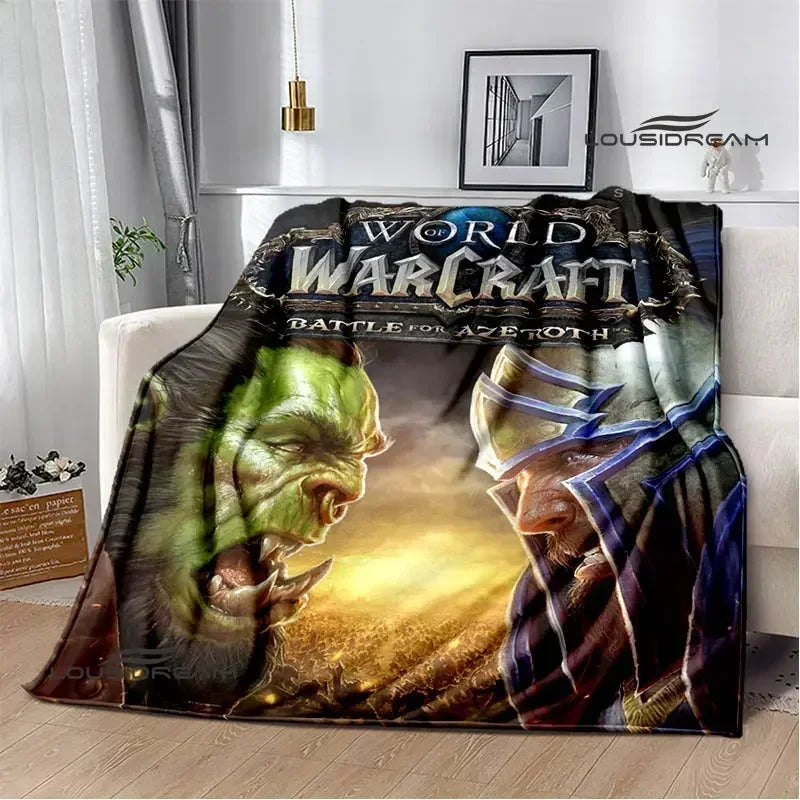 Печатно одеяло Game World of Warcraft, пикник одеяло, топло фланелено одеяло, домашно спално бельо, одеяла за легла, подарък за рожден ден