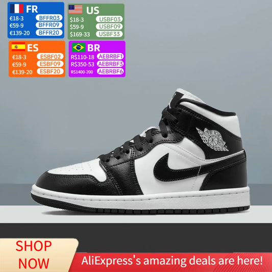 Buty do koszykówki Nike Air Jordan 1 Mid – unisex, uniwersalne na różne okazje, zapewniające wsparcie i całodzienny komfort DV0991-101