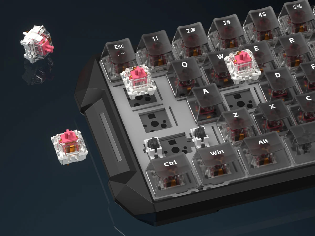 DarkBeacon Blade 68 RGB: tastiera meccanica silenziosa da gaming, con sostituzione a caldo, cablata, N-Key Rollover, compatta al 65% per giocatori su PC