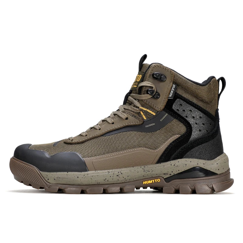 Zapatos de senderismo HUMTTO, botas de caza impermeables para hombre, botas tácticas de combate para desierto hasta el tobillo, botas de trekking para hombre y mujer, zapatillas cálidas de cuero