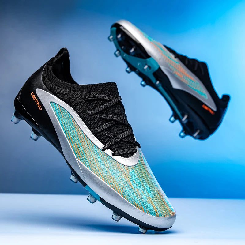 New Men's Football Boots Sport Adult Long Spikes Soccer Shoes Training Outdoor Cleats Breathable Non-Slip Boys Match Comfortable