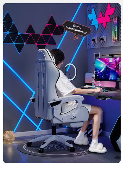 Silla gaming masculina para e-sports, cómoda para estar sentado durante períodos prolongados; silla de ordenador reclinable para momentos de ocio, con respaldo