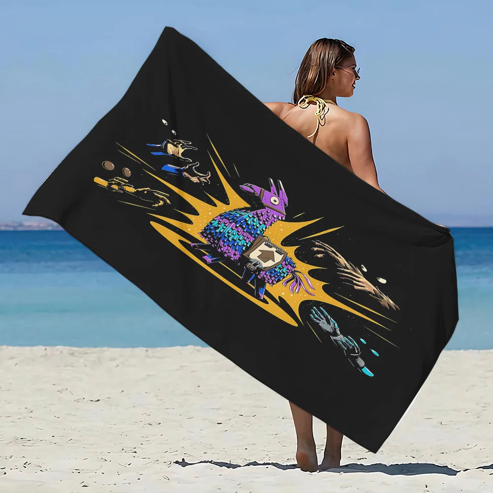 Nueva toalla de playa F-FortniteS de juego popular, microfibra sin arena, secado rápido, suave y resistente a la arena, toalla para piscina, regalo para mujer, viaje, gimnasio y ducha