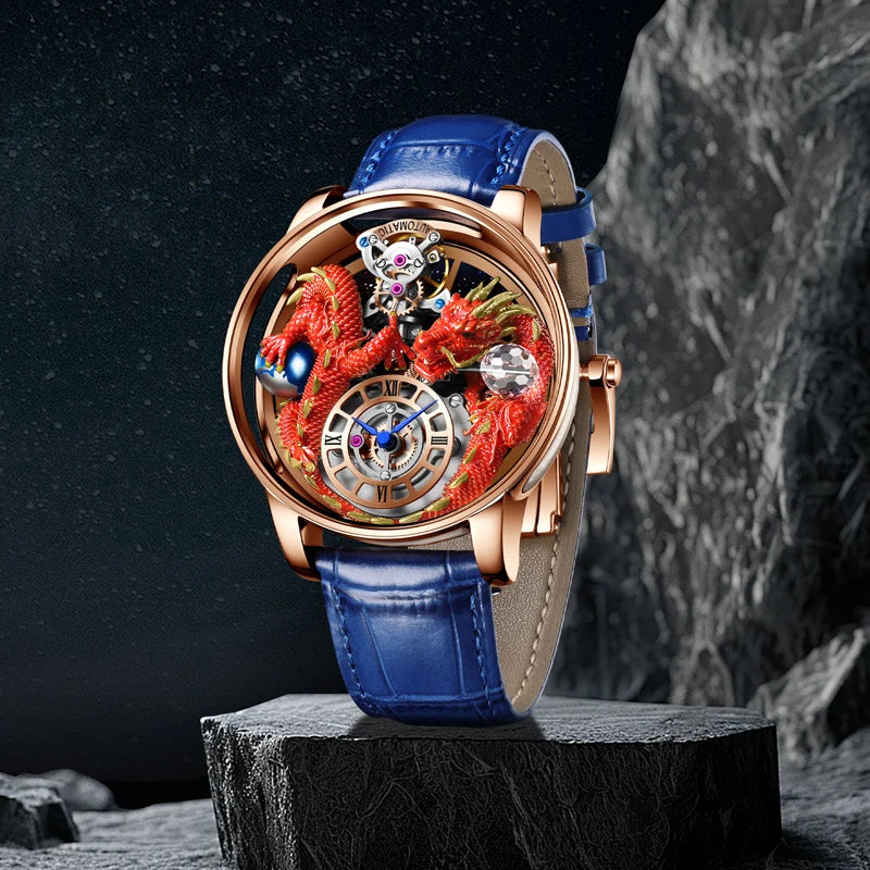 Orologio da uomo PINDU Design 2025 nuovo, Diamond Tourbillon, brand di lusso Astronomia, al quarzo, vetro zaffiro, impermeabile
