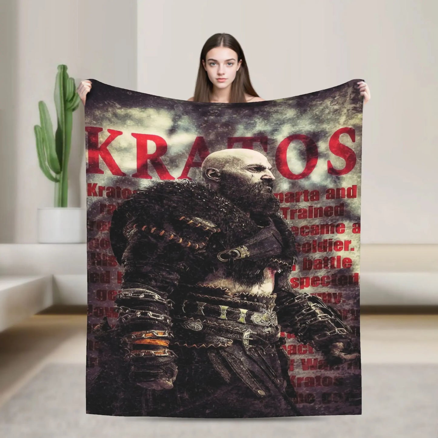 God of War Games Kratos Cartoon  Blanket Quality Soft  Bedding Throws Winter Travel Office Home Decor Aesthetic Bedspread