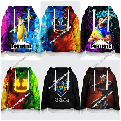 Sudadera con capucha unisex Fortnite 2025 nueva con estampado 3D, abrigo casual, accesorio gaming, cosplay, ropa infantil y regalos