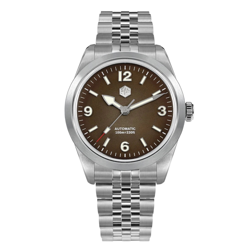 San Martin 38mm Men Sport Watch Fashion Luxury Explore Climbing Automatic Mechanical Sapphire Waterproof 5 Links Bracelet BGW-9