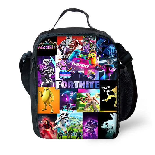Bolsa térmica infantil de gran capacidad para niño Hot Game F-FortniteS, niña estudiante, picnic al aire libre, lonchera térmica reutilizable con aislamiento