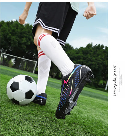 High Quality Mens Soccer Shoes Society Ultralight Turf Soccer Cleats Sneakers Training Football Boots Chuteira Campo 35-45