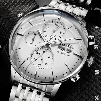 Reloj de lujo para hombre, automático mecánico, de cuerda automática, para negocios, de acero inoxidable, luminoso, 2020