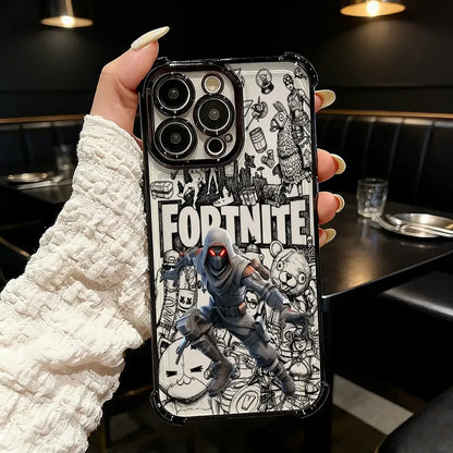 Cover placcata Popular Game FortniteS per Samsung S26 S25 S24 S23 S22 S21 S20 FE Note20 Edge Plus Ultra 4G 5G anti-caduta