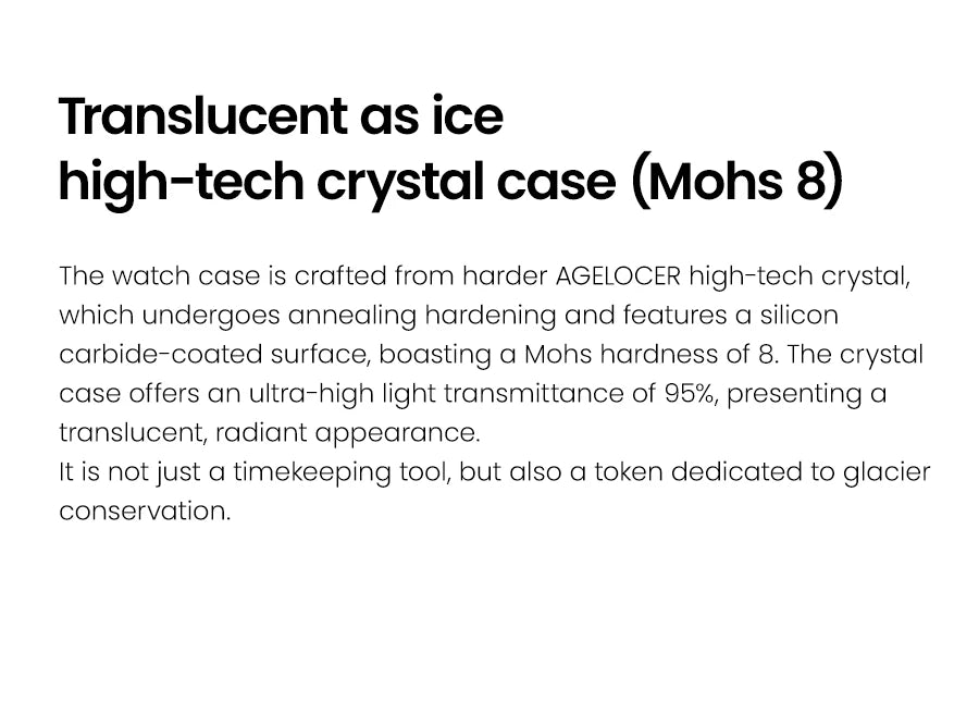 Reloj AGELOCER de edición limitada «Ice Never Melts» con tourbillon de cristal de oscilación libre, reloj mecánico manual de lujo