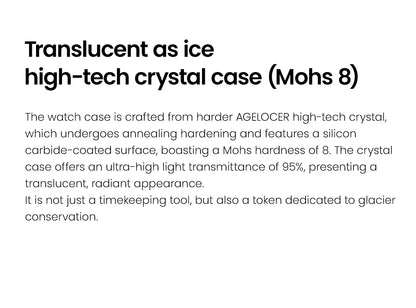 Reloj AGELOCER de edición limitada «Ice Never Melts» con tourbillon de cristal de oscilación libre, reloj mecánico manual de lujo