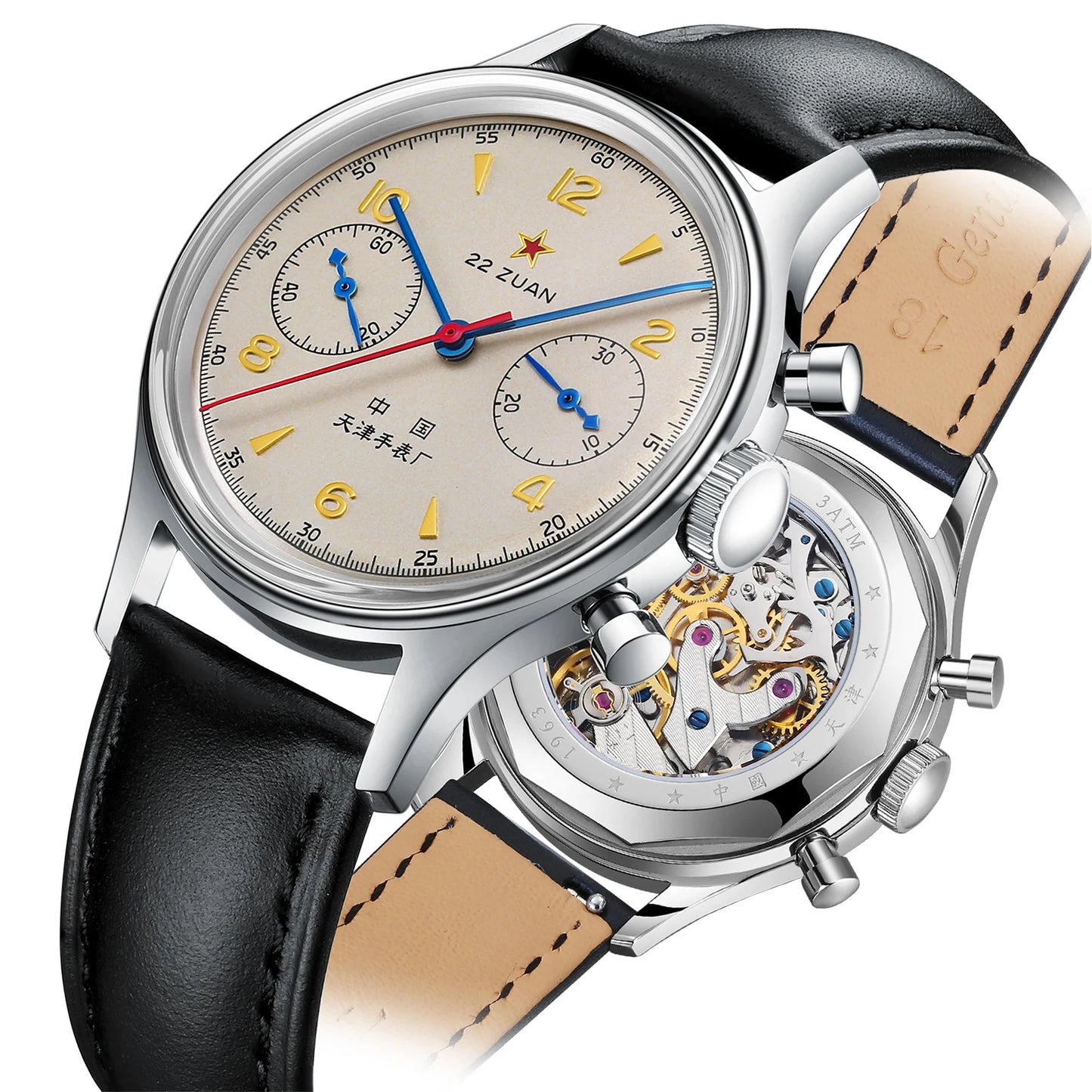 Relógio mecânico masculino Seagull 1963 International Edition Pilot Clock ST1901, cronógrafo retro de pulso, aviação da Força Aérea, novo