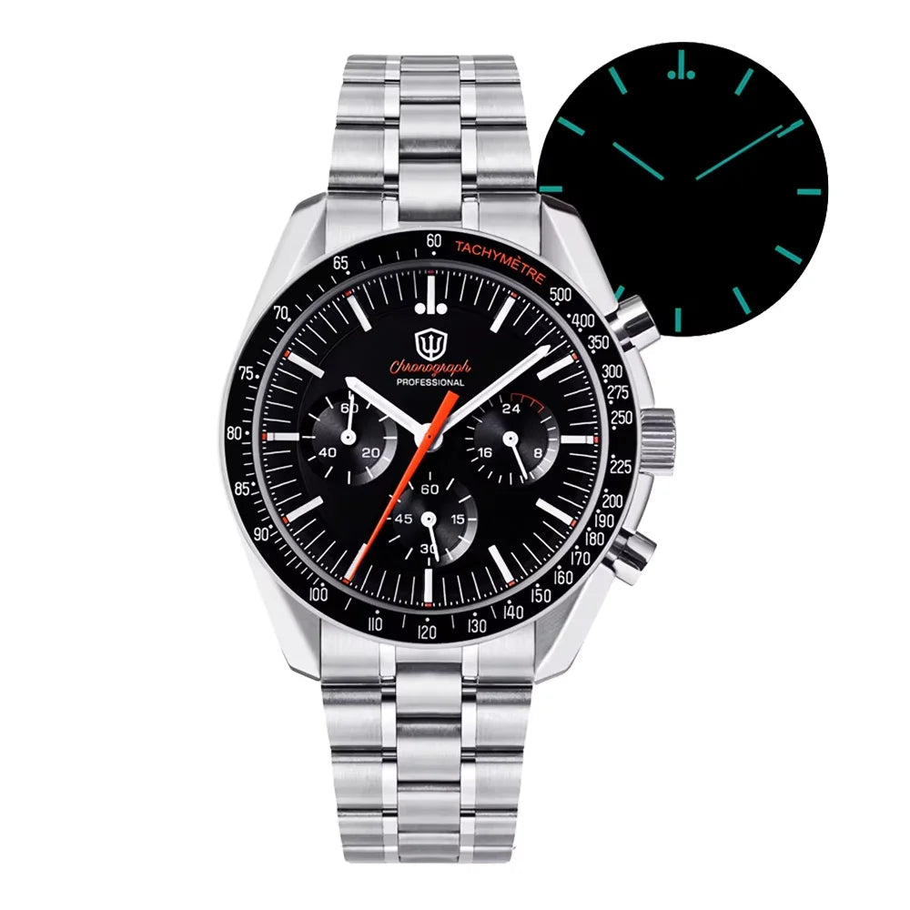 Reloj para hombre Watchdives New Wd1863 de cuarzo VK63, cronógrafo, cristal de zafiro abombado, resistente al agua, 39Mm, acero, marca líder, lujo, negocios