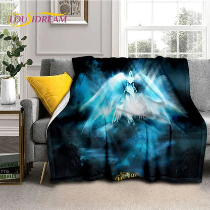 WOW, World of Warcraft  Demon Hunter, Lich King Game Flannel Blanket for Beds Bedroom Sofa Picnic,Throw Blanket Outdoor Leisure