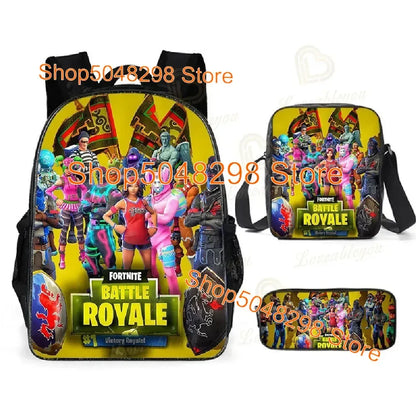Estuche grande de lona kawaii para lápices, estuche para bolígrafos para niños y niñas, estampado Fortnite, material escolar, papelería para adolescentes, regalo de cumpleaños