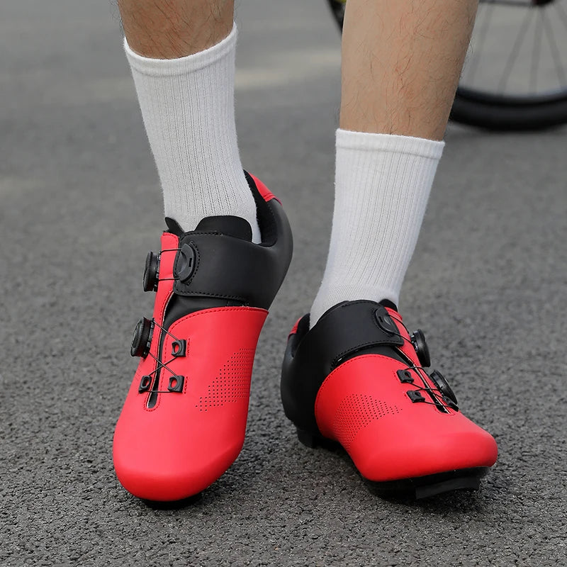 Zapatillas de ciclismo ultraligeras, transpirables y ligeras, con suelas rígidas compatibles con SPD para entrenamiento y competición en bicicleta de carretera y montaña