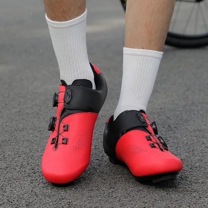 Zapatillas de ciclismo ultraligeras, transpirables y ligeras, con suelas rígidas compatibles con SPD para entrenamiento y competición en bicicleta de carretera y montaña