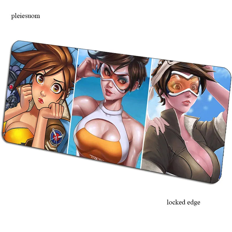 Alfombrilla de ratón gaming Overwatch con impresión HD, 900x400x3mm, alfombrilla gamer para escritorio de ordenador, económica, para notebook y PC