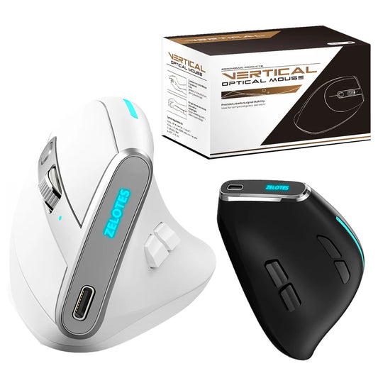 F-36 Ergonominen pystysuuntainen hiiri 2.4G+BT1+BT2 langaton oikea- ja vasenkätinen tietokonepelihiiri, optinen USB-hiiri tietokoneelle ja kannettavalle