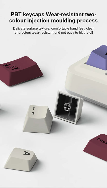 Teclado mecánico gaming esports AULA AU75 de tres modos, 81 teclas, teclas PBT, hot-swappable, RGB, teclado inalámbrico para PC de escritorio y escritura