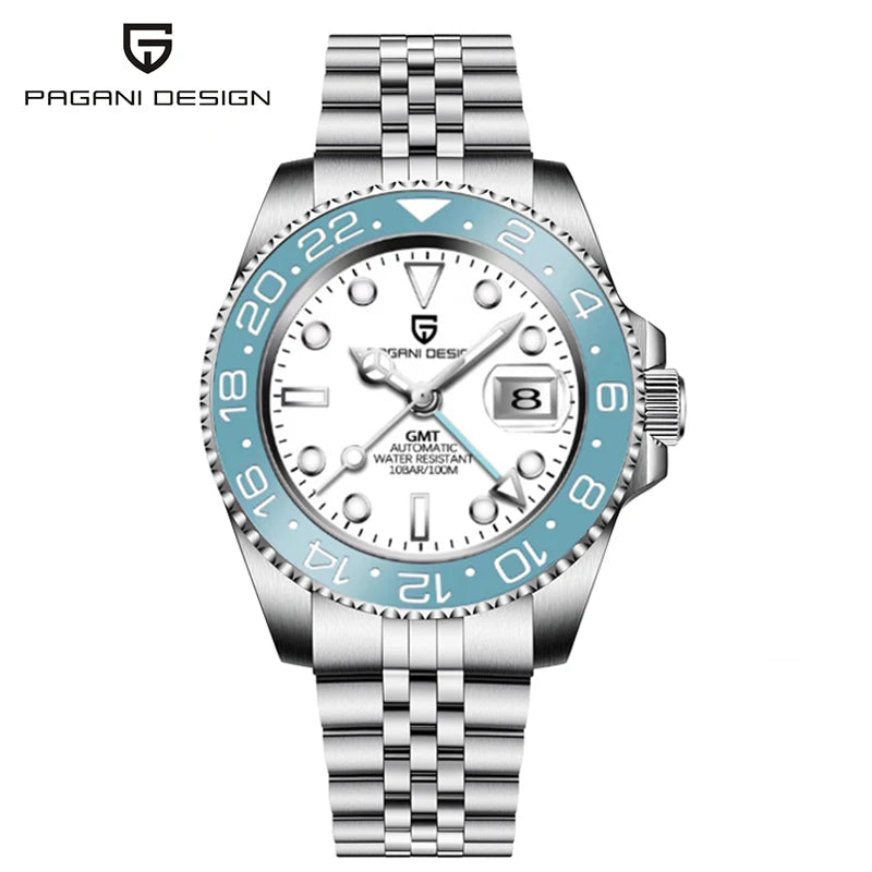 New 1662 PAGANI DESIGN GMT Automatic Watch 40mm Men's Wristwatch Top Brand 100M Waterproof Mechanical Wristwatches for Men Cloc