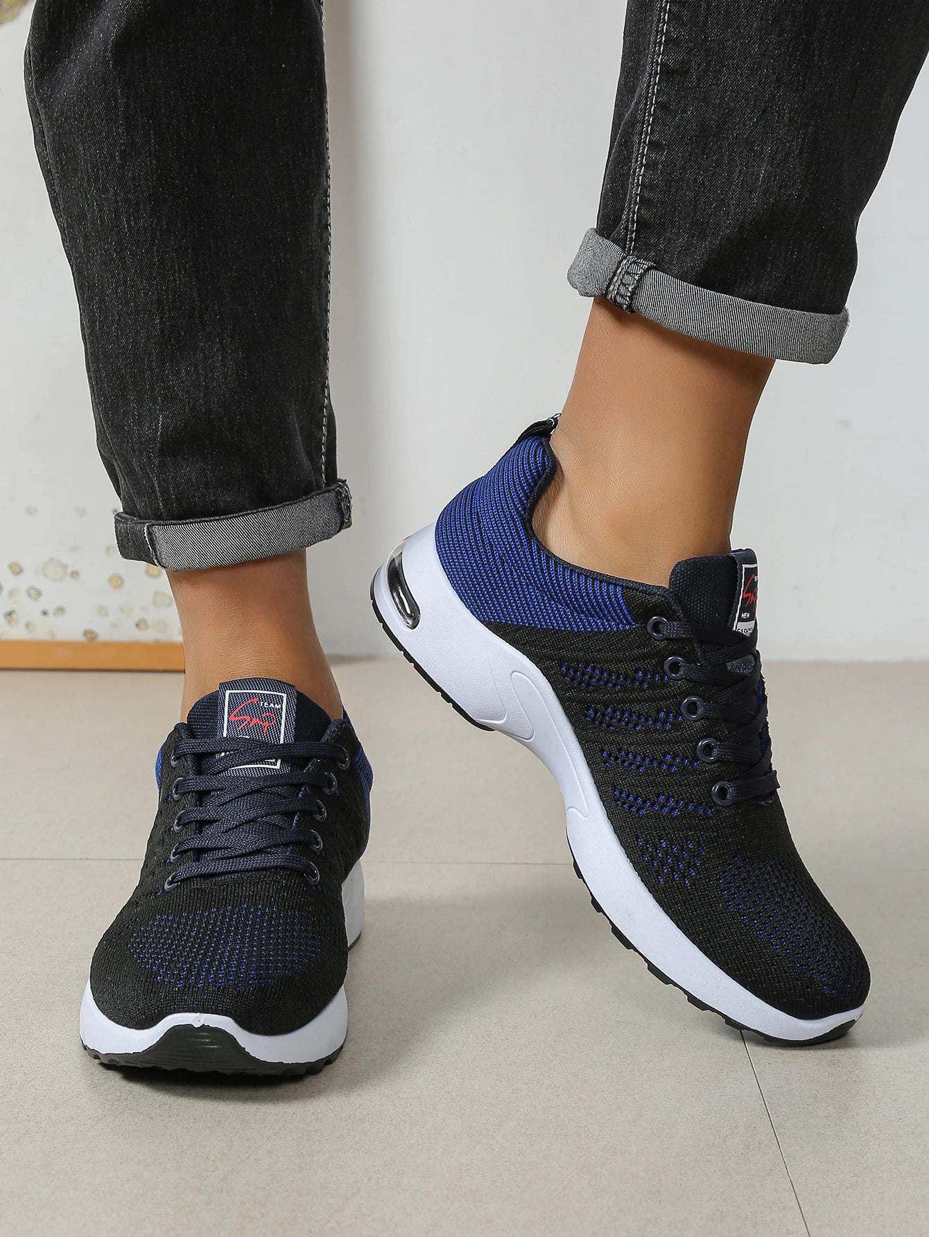 Zapatillas de hombre de moda, supertranspirables, con cordones para running - Antideslizantes, duraderas y con comodidad acolchada - Zapatillas de moda para hombre