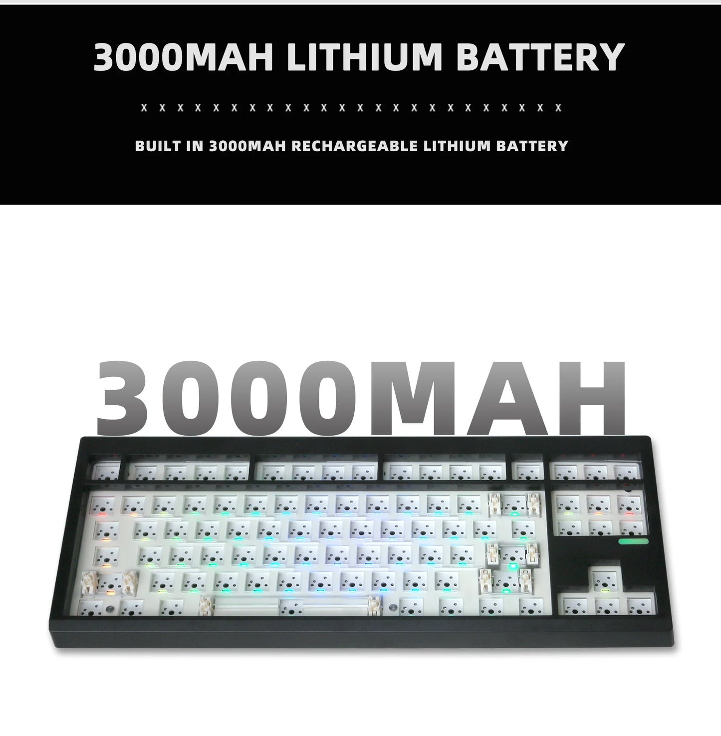 Kit de teclado mecánico ZUOYA GMK87L con estructura gasket, programable VIA/QMK, hot-swap, tres modos, inalámbrico, RGB